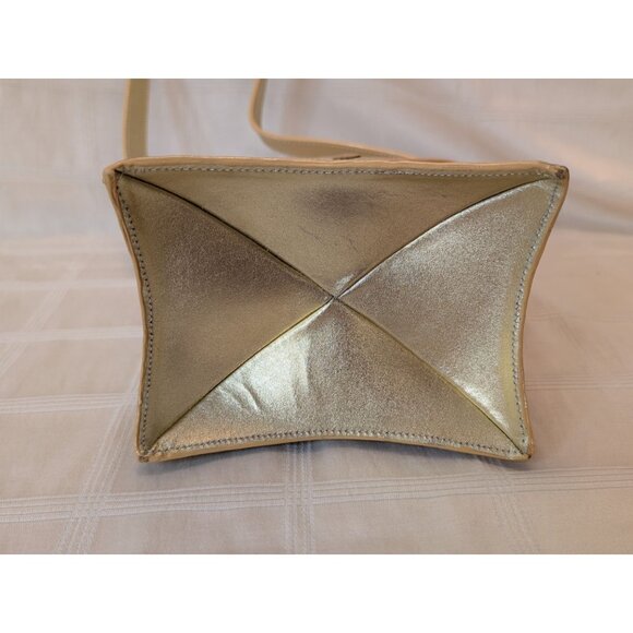 Cat Theme Gold Shoulder Bag W/ Whisker & Tail Detail Faux Leather Purse Unique - Picture 5 of 13